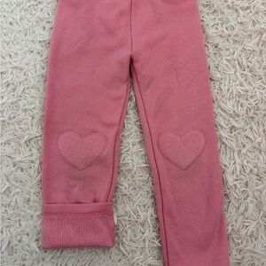 Old Navy Pink Heart Girls Fleece Leggings